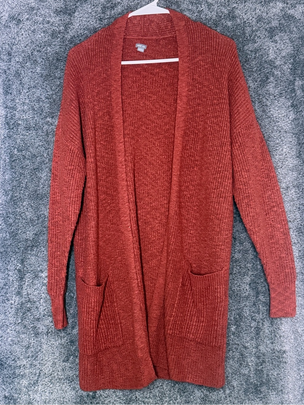Aerie Cozy Open-Front Rust Cardigan Sweater